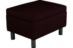 Jasper Fabric Footstool - Plum